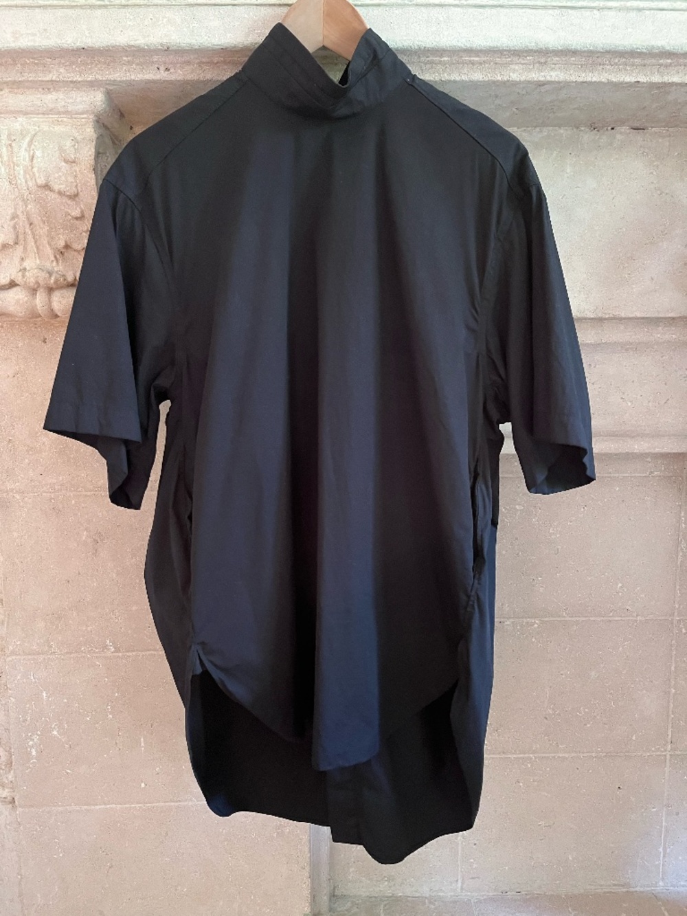 Phoebe Philo Black Tie Neck Short Sleeve shirt Medium